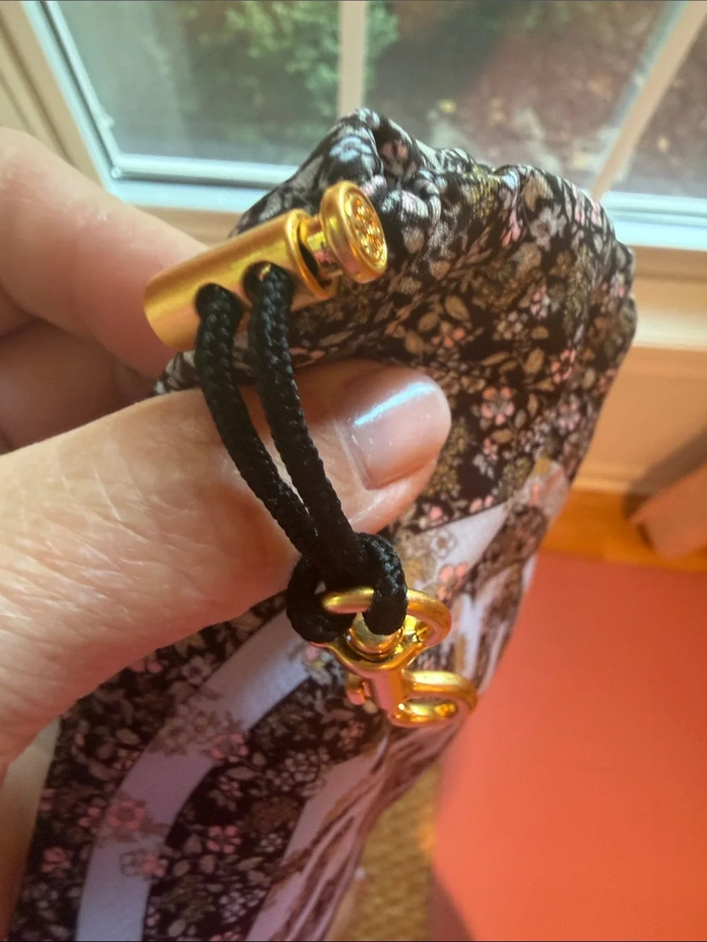 Tory Burch Floral Face Mask and Pouch in Orange and Brown